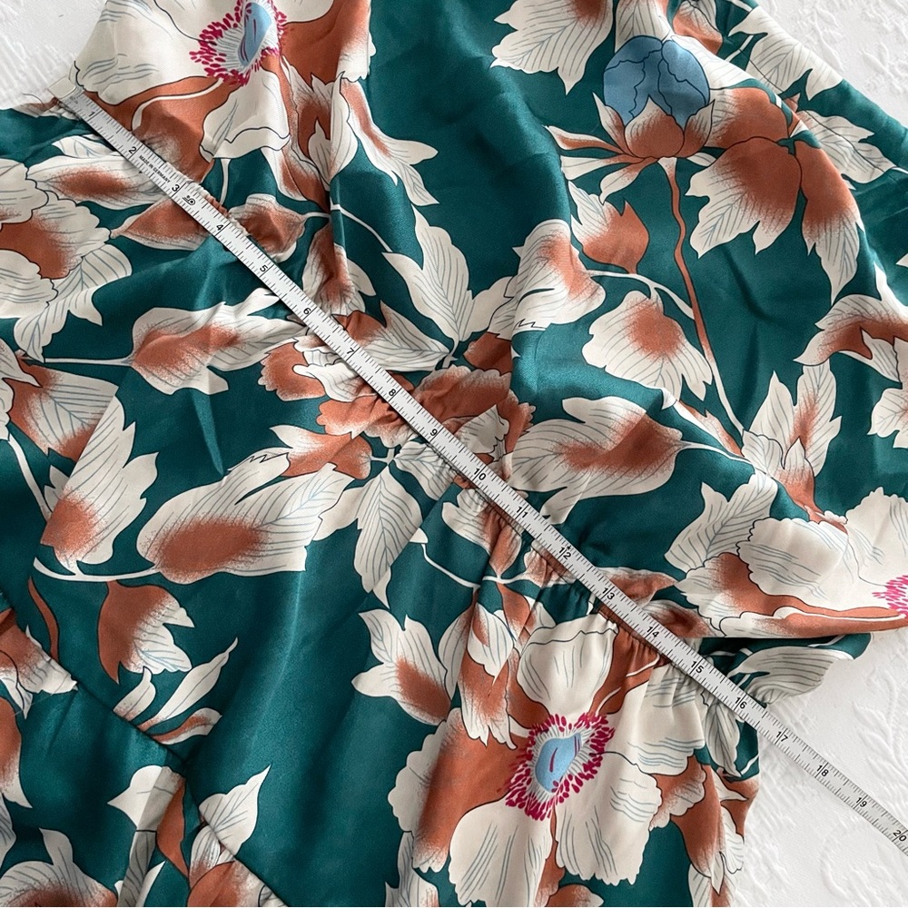 Lulu's Floral Maxi Dress - Green and Orange - Picture 11 of 12